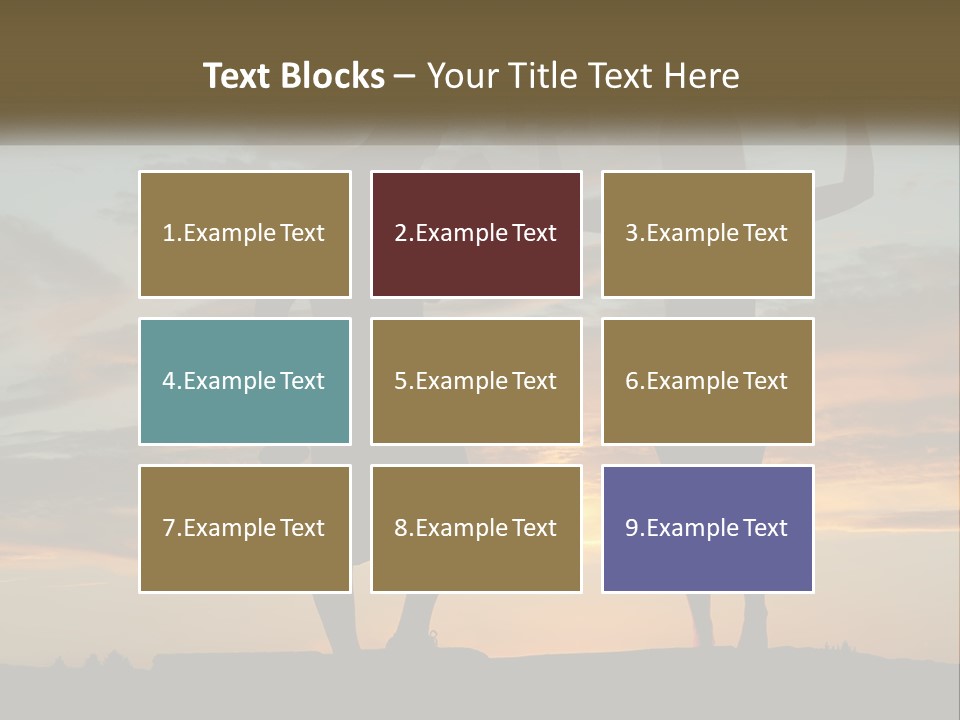 A Man And A Woman Holding Dumb Dumbs In Front Of A Sunset PowerPoint Template