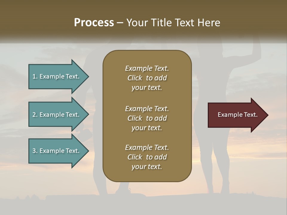 A Man And A Woman Holding Dumb Dumbs In Front Of A Sunset PowerPoint Template