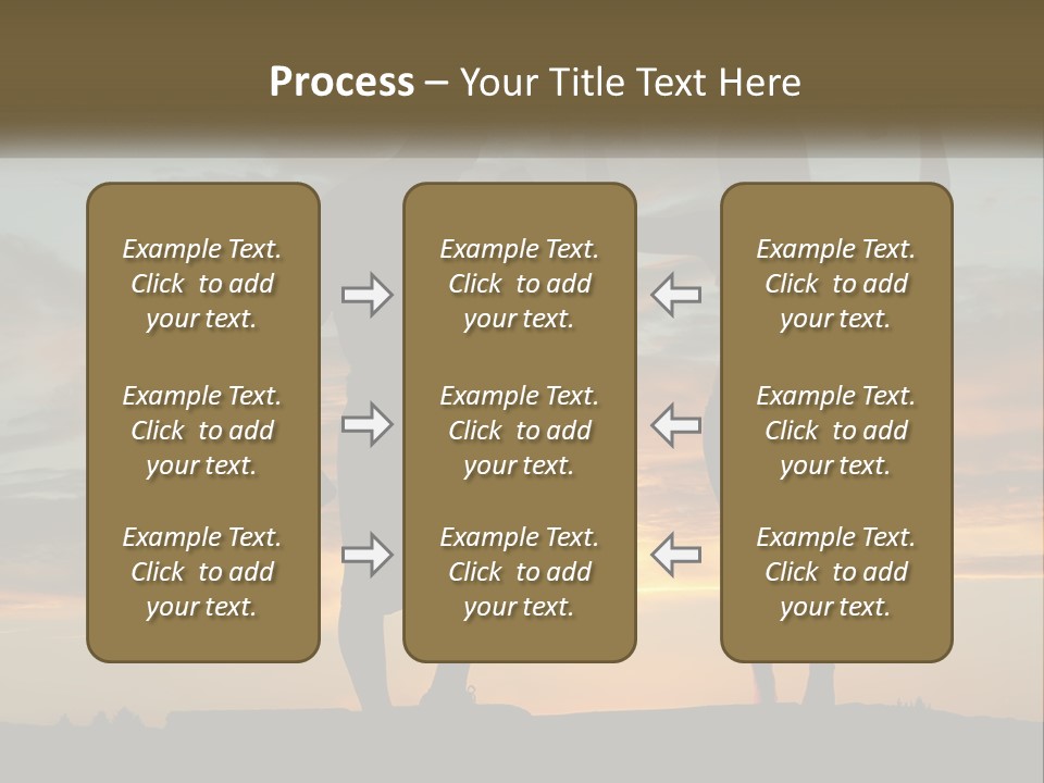 A Man And A Woman Holding Dumb Dumbs In Front Of A Sunset PowerPoint Template