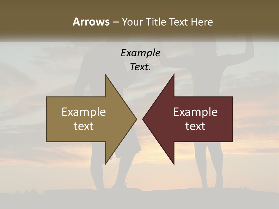 A Man And A Woman Holding Dumb Dumbs In Front Of A Sunset PowerPoint Template