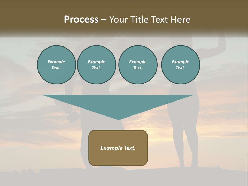 A Man And A Woman Holding Dumb Dumbs In Front Of A Sunset PowerPoint Template