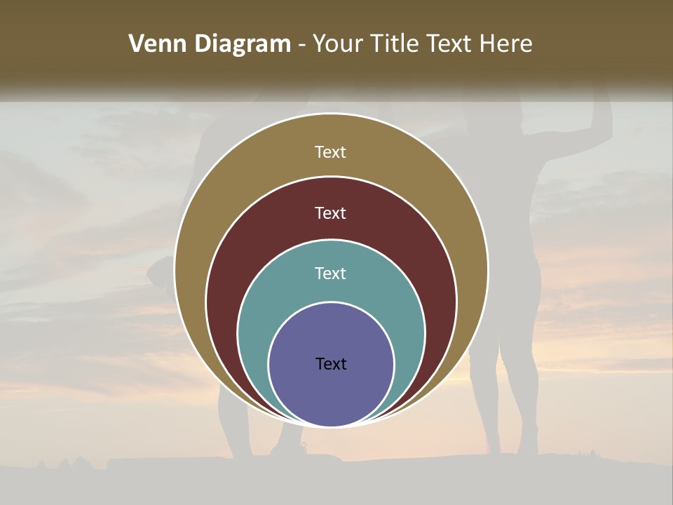 A Man And A Woman Holding Dumb Dumbs In Front Of A Sunset PowerPoint Template