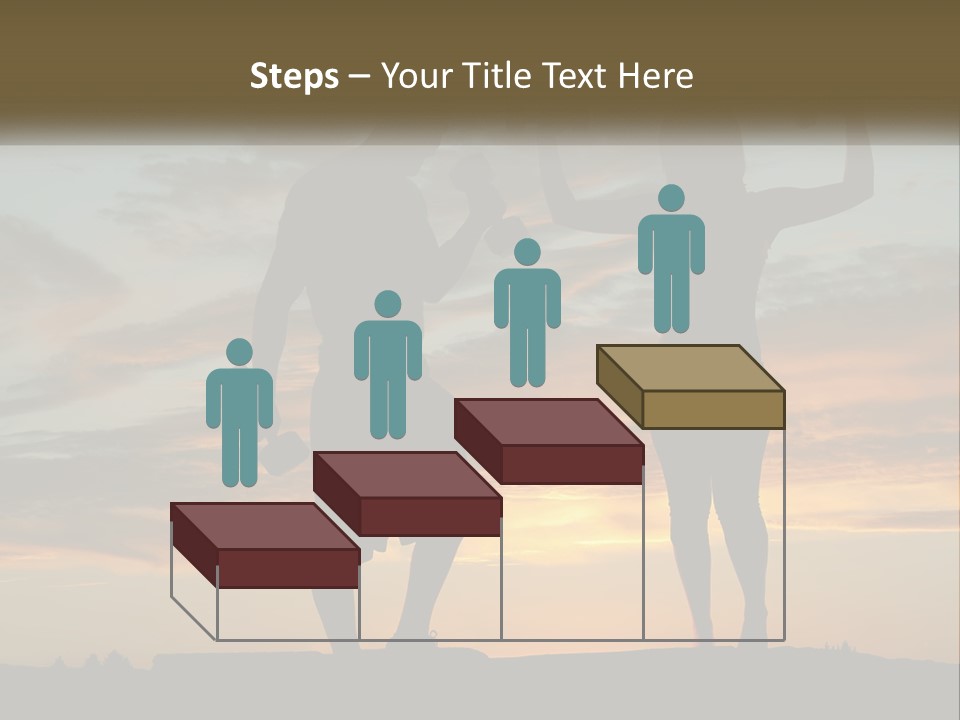 A Man And A Woman Holding Dumb Dumbs In Front Of A Sunset PowerPoint Template