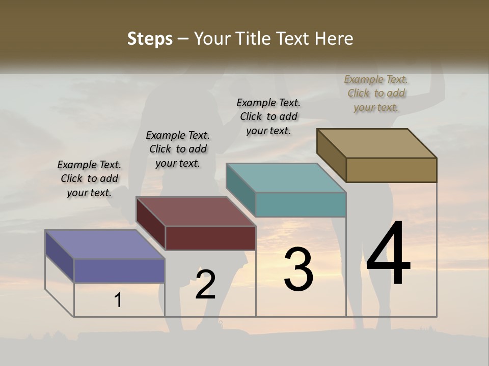 A Man And A Woman Holding Dumb Dumbs In Front Of A Sunset PowerPoint Template