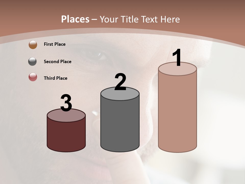 A Man Looking At His Finger Through A Magnifying Glass PowerPoint Template