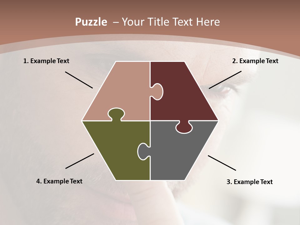 A Man Looking At His Finger Through A Magnifying Glass PowerPoint Template