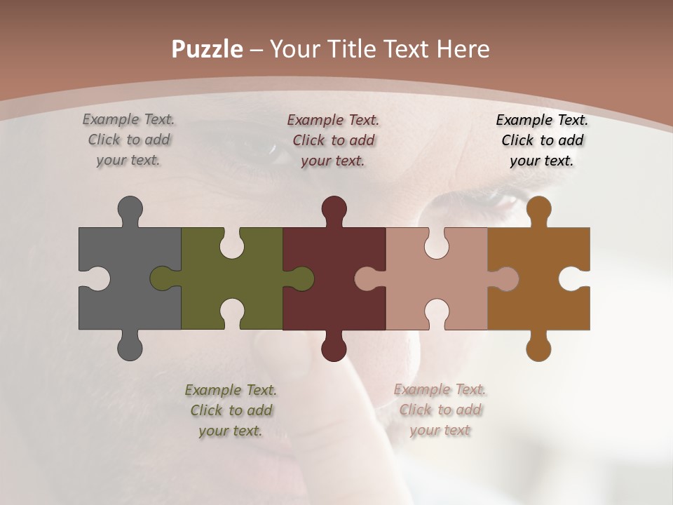 A Man Looking At His Finger Through A Magnifying Glass PowerPoint Template