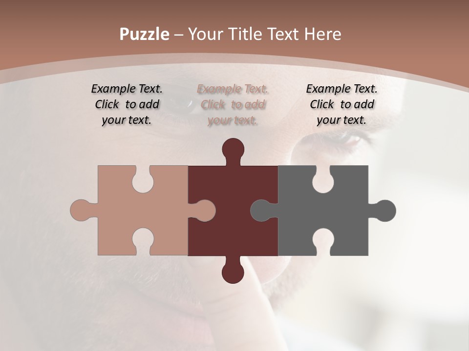 A Man Looking At His Finger Through A Magnifying Glass PowerPoint Template