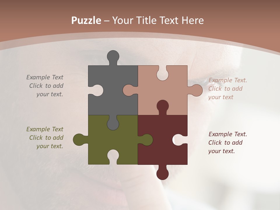 A Man Looking At His Finger Through A Magnifying Glass PowerPoint Template