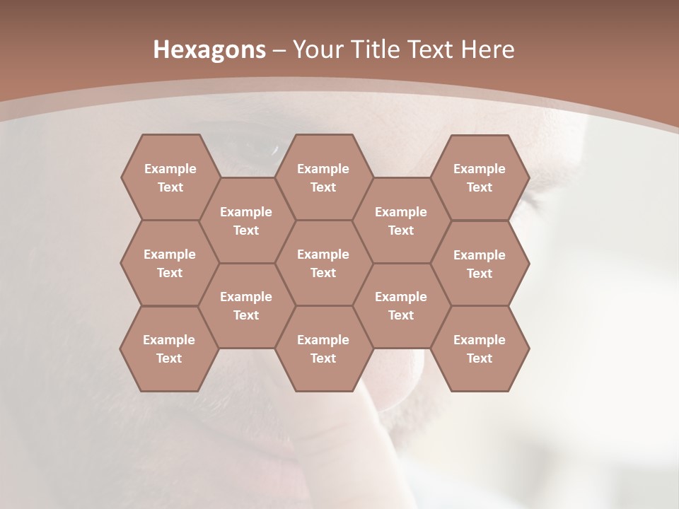 A Man Looking At His Finger Through A Magnifying Glass PowerPoint Template
