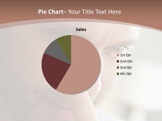 A Man Looking At His Finger Through A Magnifying Glass PowerPoint Template