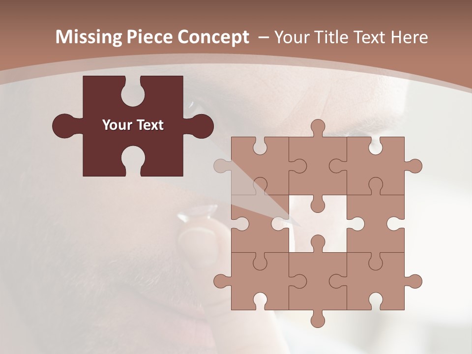 A Man Looking At His Finger Through A Magnifying Glass PowerPoint Template