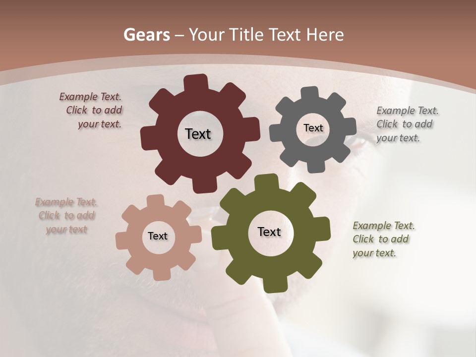 A Man Looking At His Finger Through A Magnifying Glass PowerPoint Template