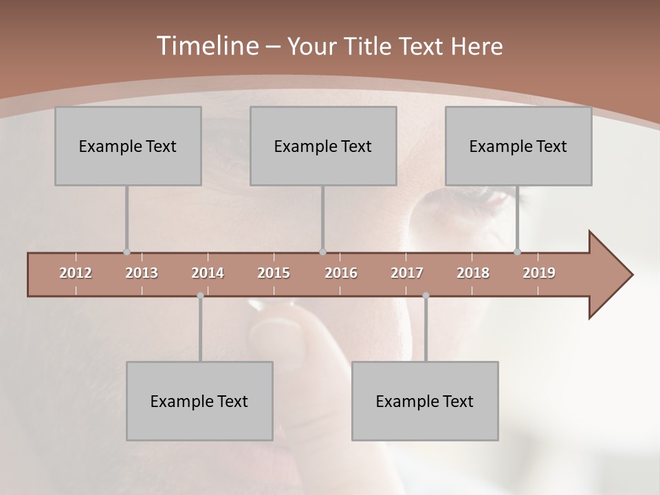 A Man Looking At His Finger Through A Magnifying Glass PowerPoint Template