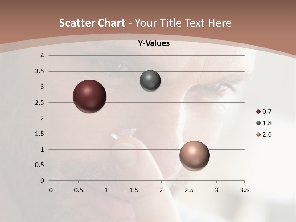 A Man Looking At His Finger Through A Magnifying Glass PowerPoint Template