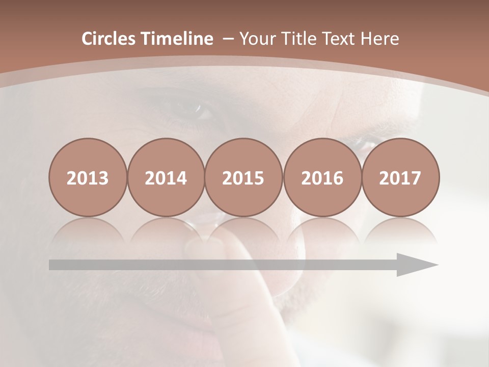 A Man Looking At His Finger Through A Magnifying Glass PowerPoint Template
