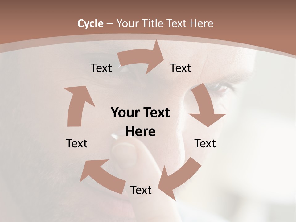 A Man Looking At His Finger Through A Magnifying Glass PowerPoint Template