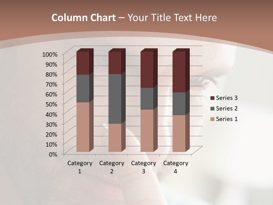 A Man Looking At His Finger Through A Magnifying Glass PowerPoint Template