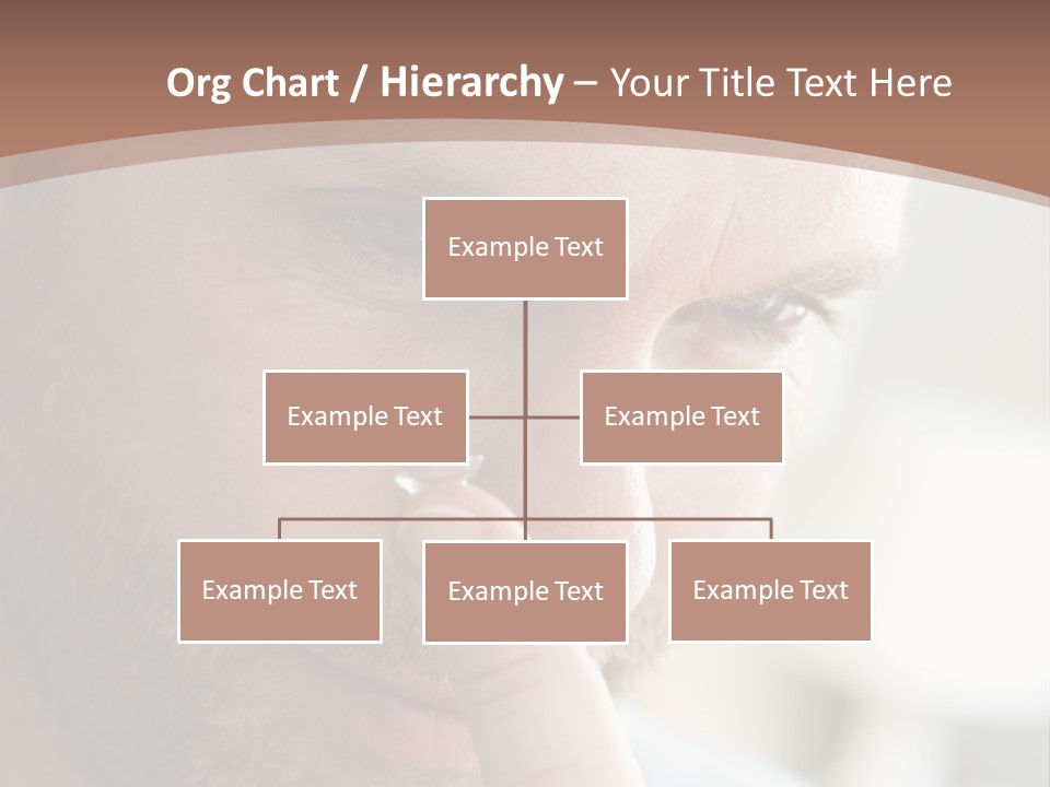 A Man Looking At His Finger Through A Magnifying Glass PowerPoint Template