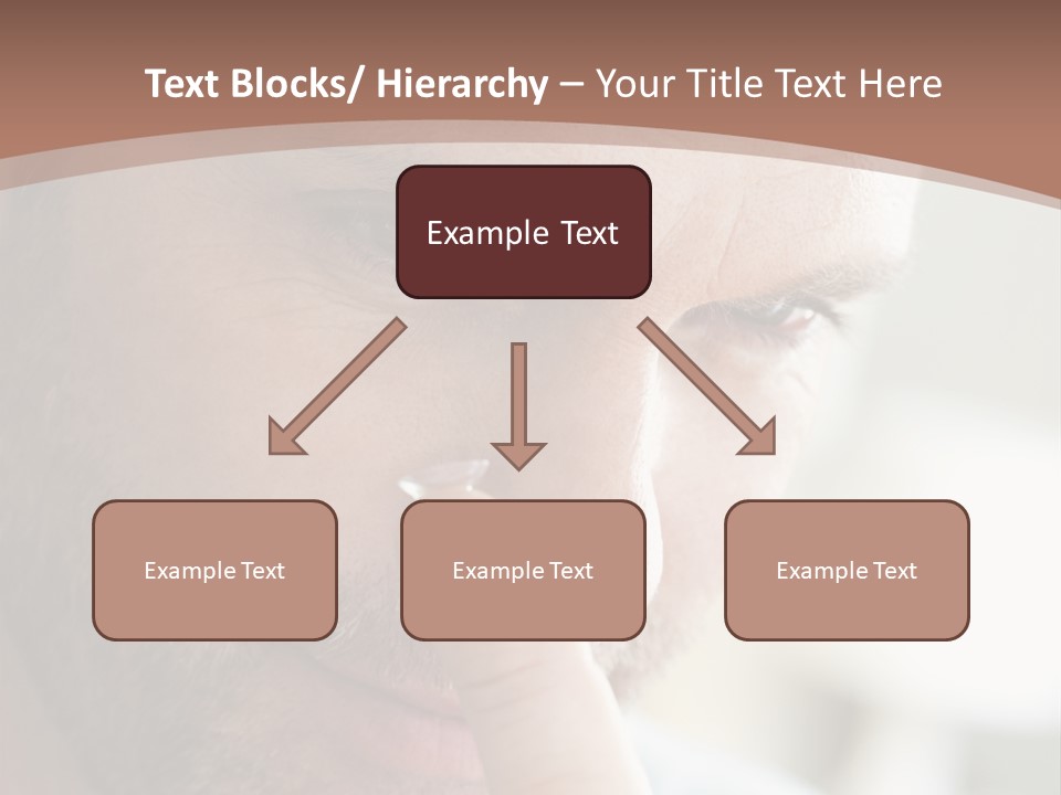 A Man Looking At His Finger Through A Magnifying Glass PowerPoint Template