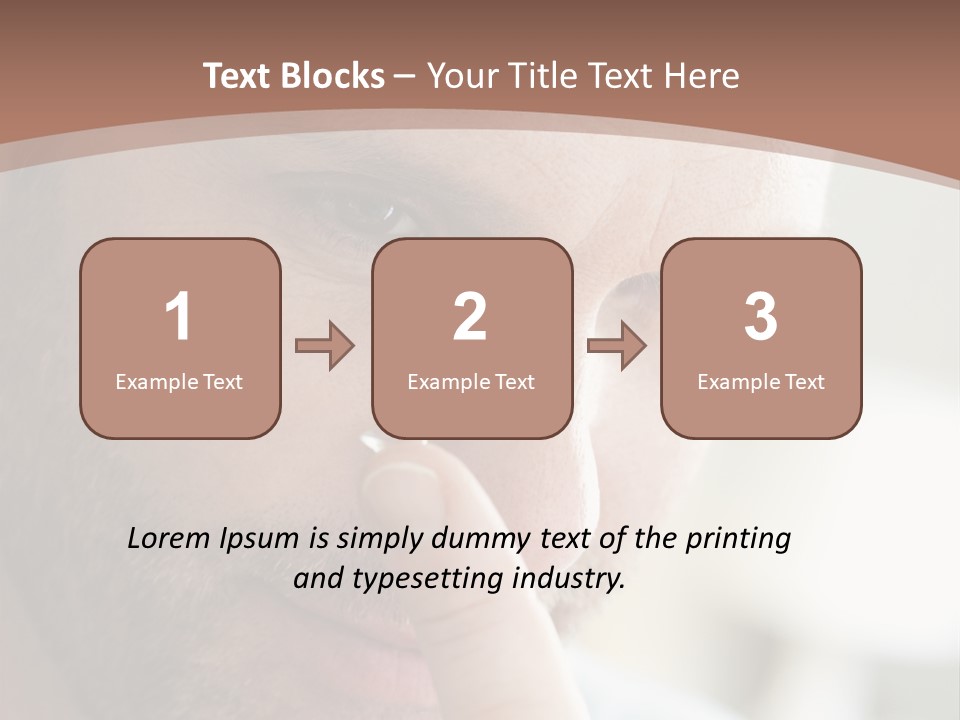 A Man Looking At His Finger Through A Magnifying Glass PowerPoint Template