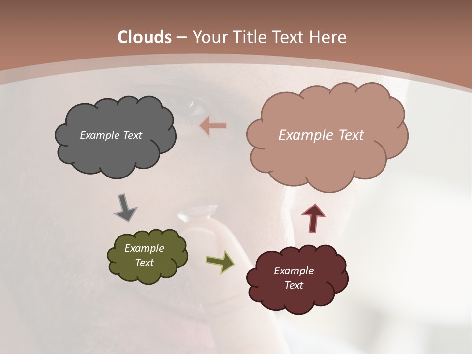 A Man Looking At His Finger Through A Magnifying Glass PowerPoint Template