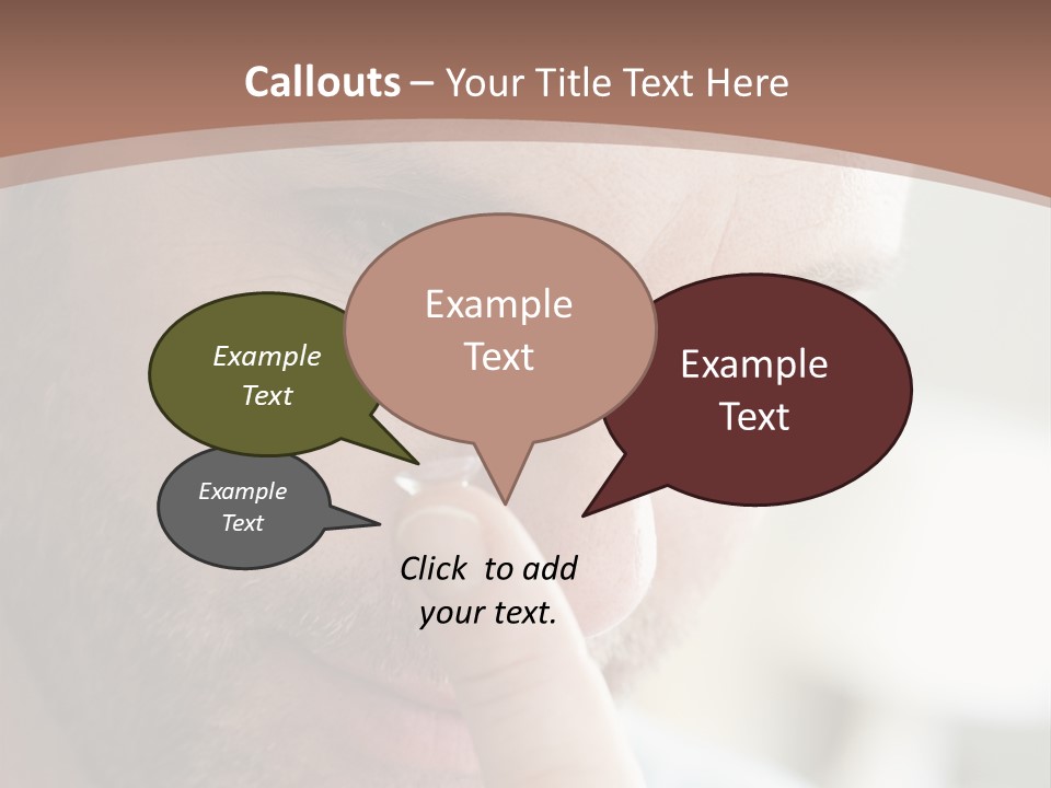 A Man Looking At His Finger Through A Magnifying Glass PowerPoint Template