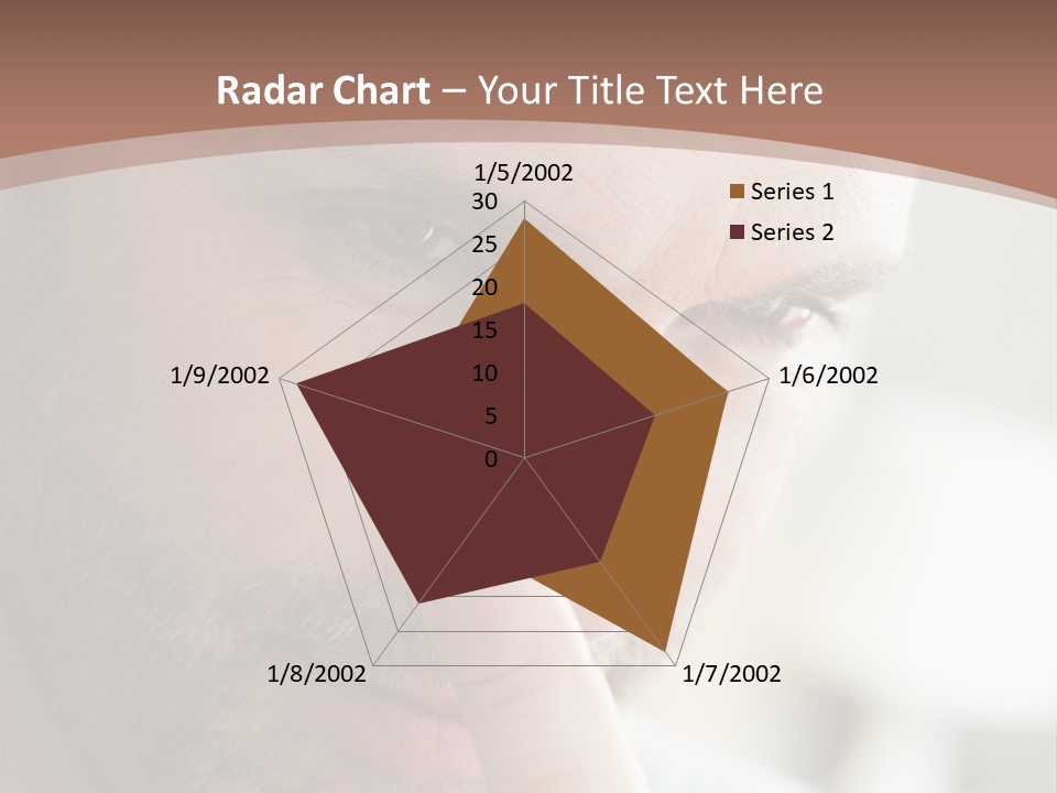 A Man Looking At His Finger Through A Magnifying Glass PowerPoint Template