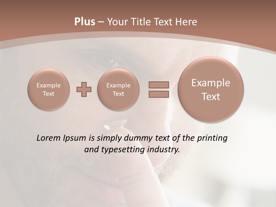 A Man Looking At His Finger Through A Magnifying Glass PowerPoint Template