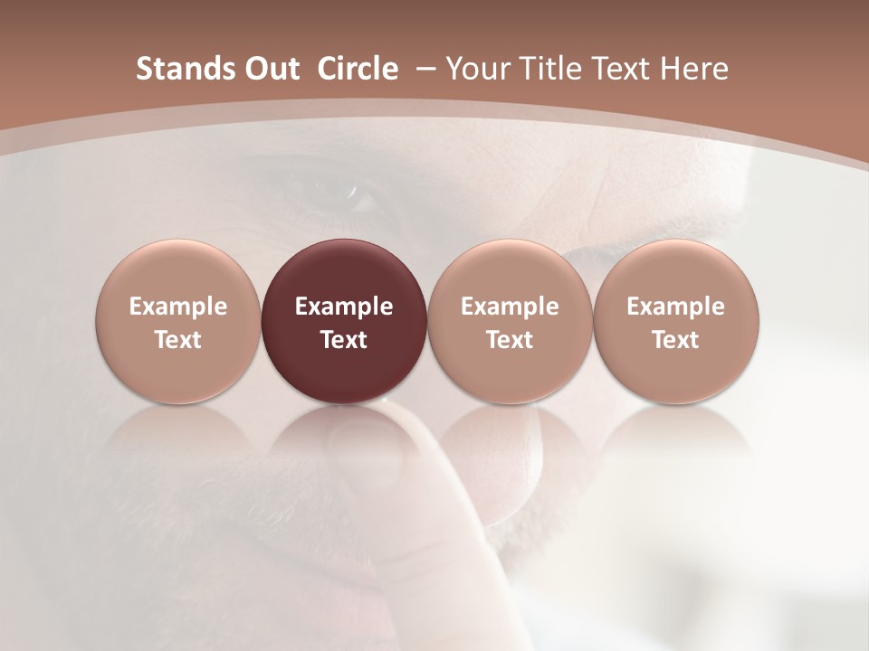A Man Looking At His Finger Through A Magnifying Glass PowerPoint Template
