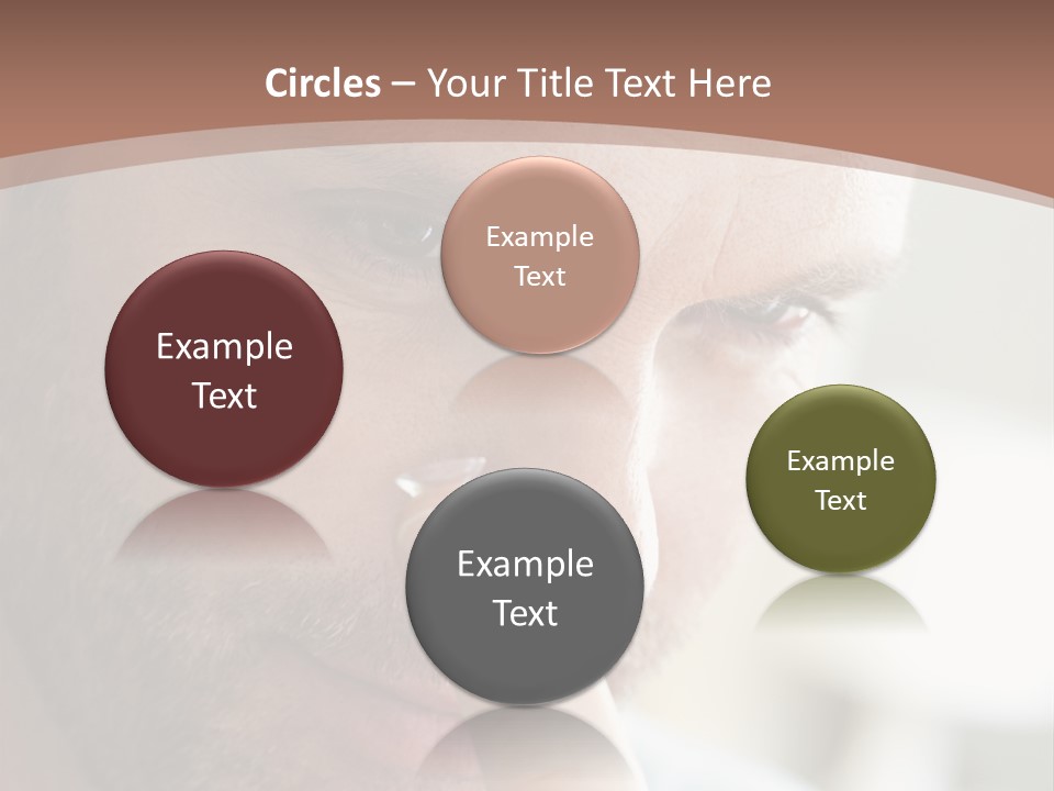 A Man Looking At His Finger Through A Magnifying Glass PowerPoint Template