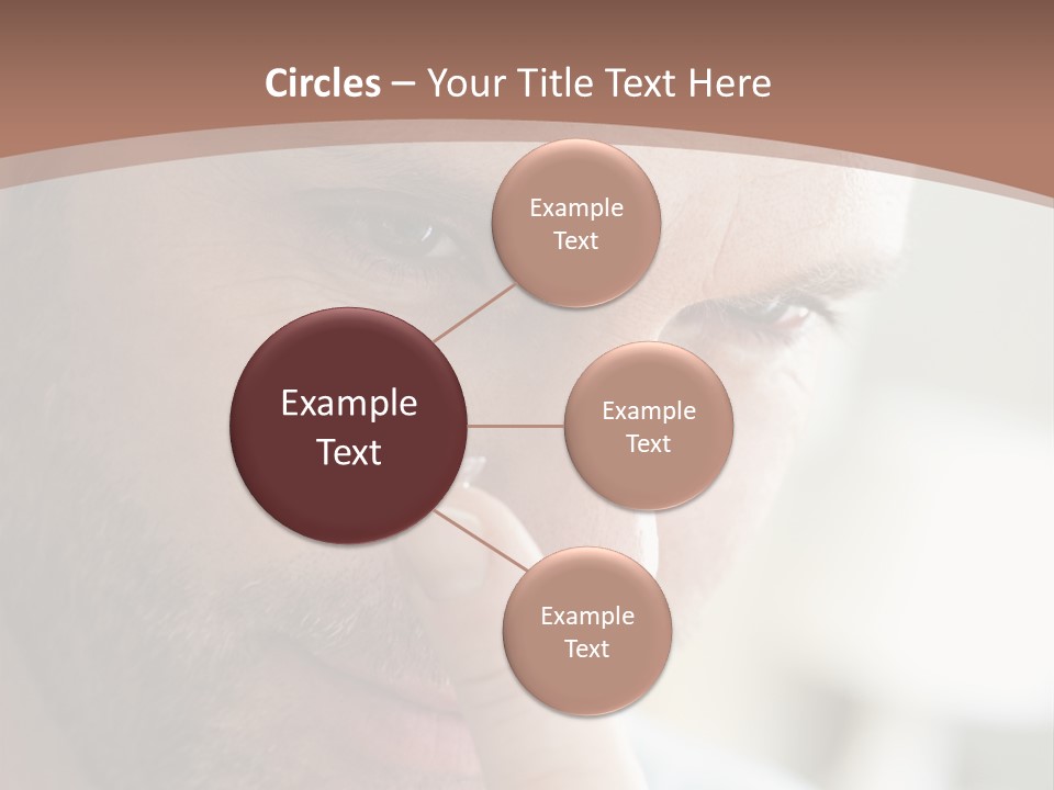 A Man Looking At His Finger Through A Magnifying Glass PowerPoint Template