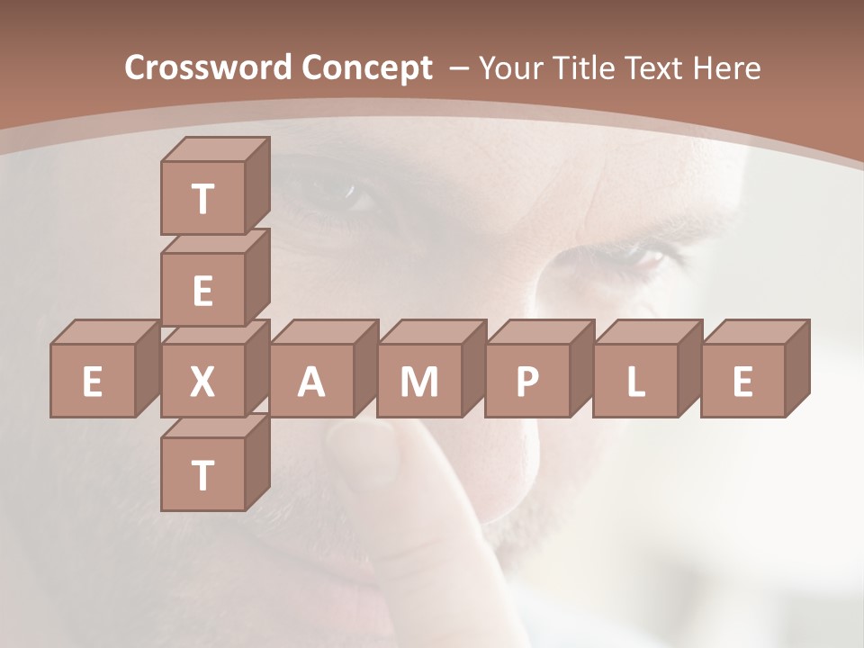 A Man Looking At His Finger Through A Magnifying Glass PowerPoint Template