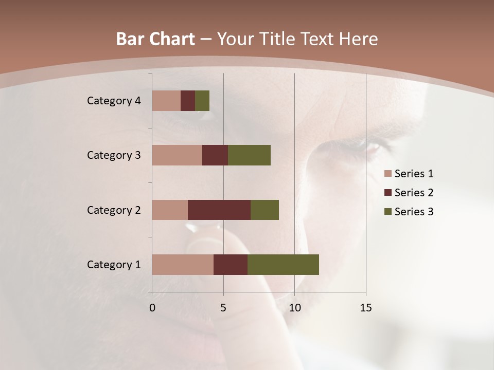 A Man Looking At His Finger Through A Magnifying Glass PowerPoint Template