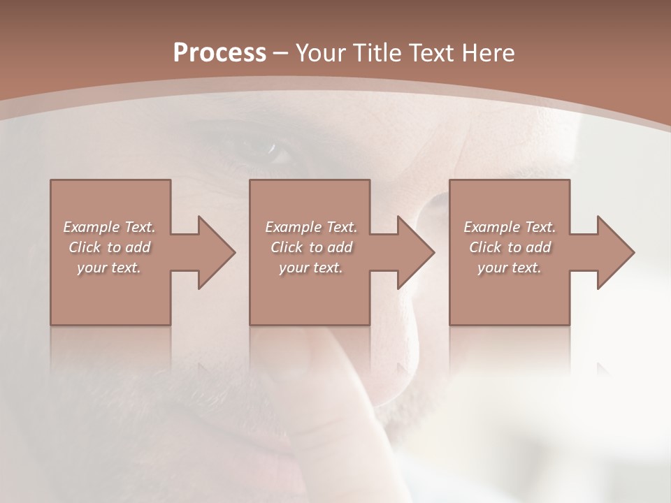 A Man Looking At His Finger Through A Magnifying Glass PowerPoint Template