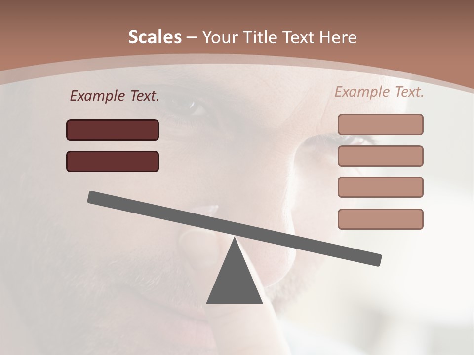 A Man Looking At His Finger Through A Magnifying Glass PowerPoint Template