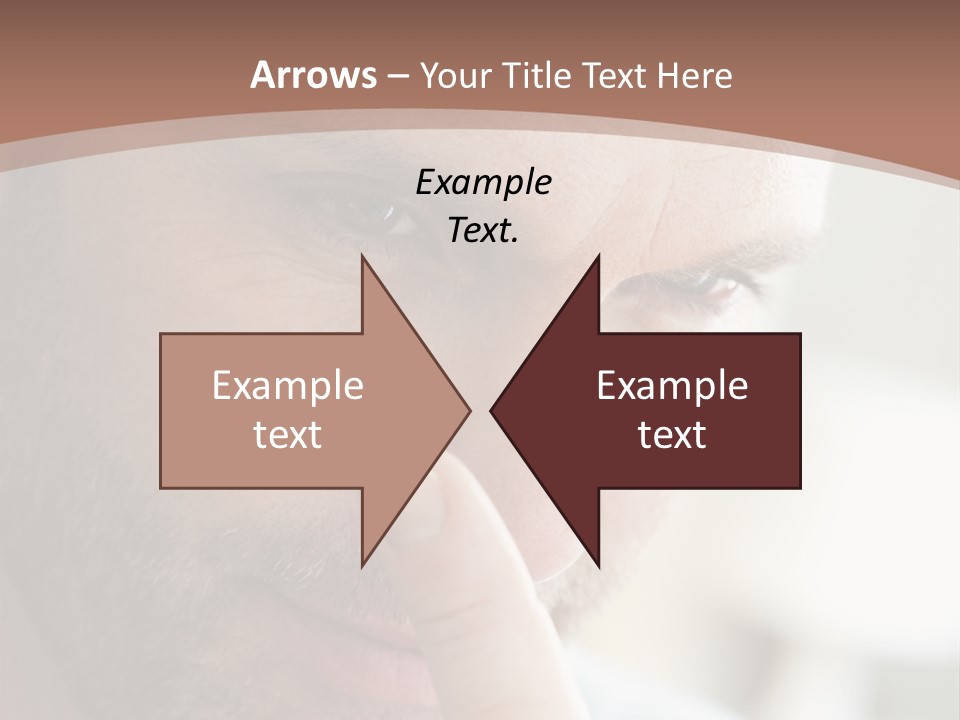 A Man Looking At His Finger Through A Magnifying Glass PowerPoint Template