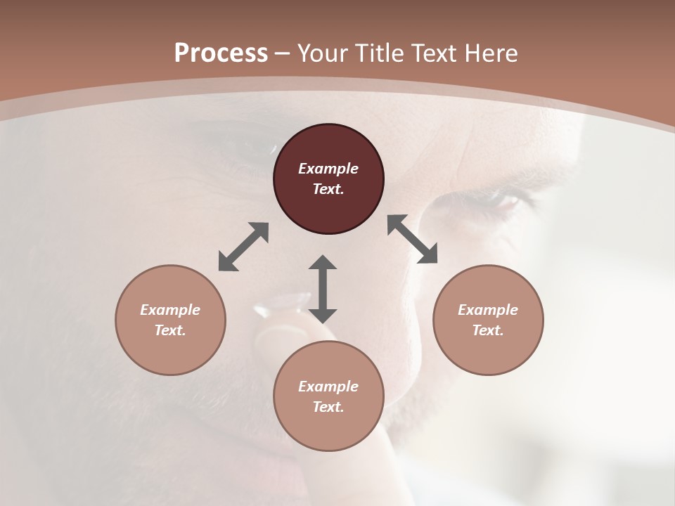A Man Looking At His Finger Through A Magnifying Glass PowerPoint Template