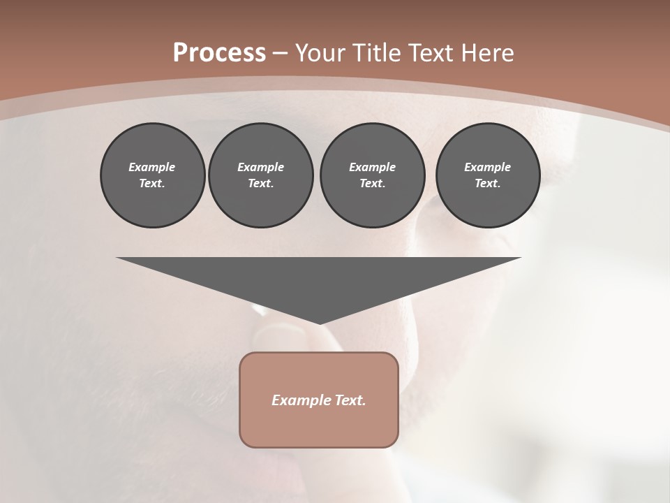 A Man Looking At His Finger Through A Magnifying Glass PowerPoint Template