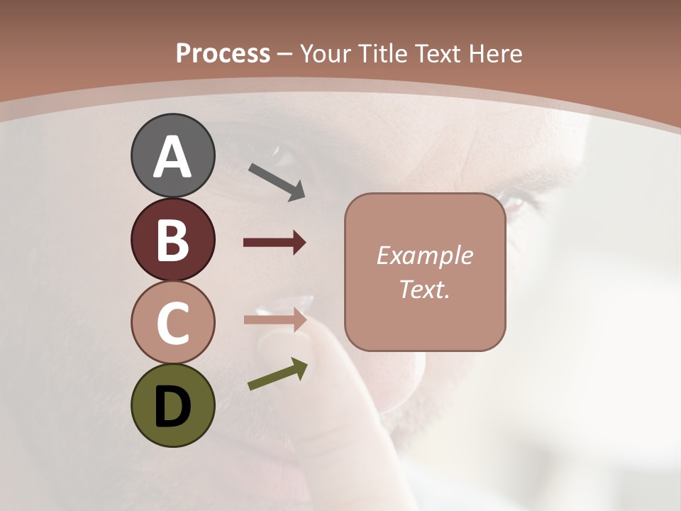 A Man Looking At His Finger Through A Magnifying Glass PowerPoint Template