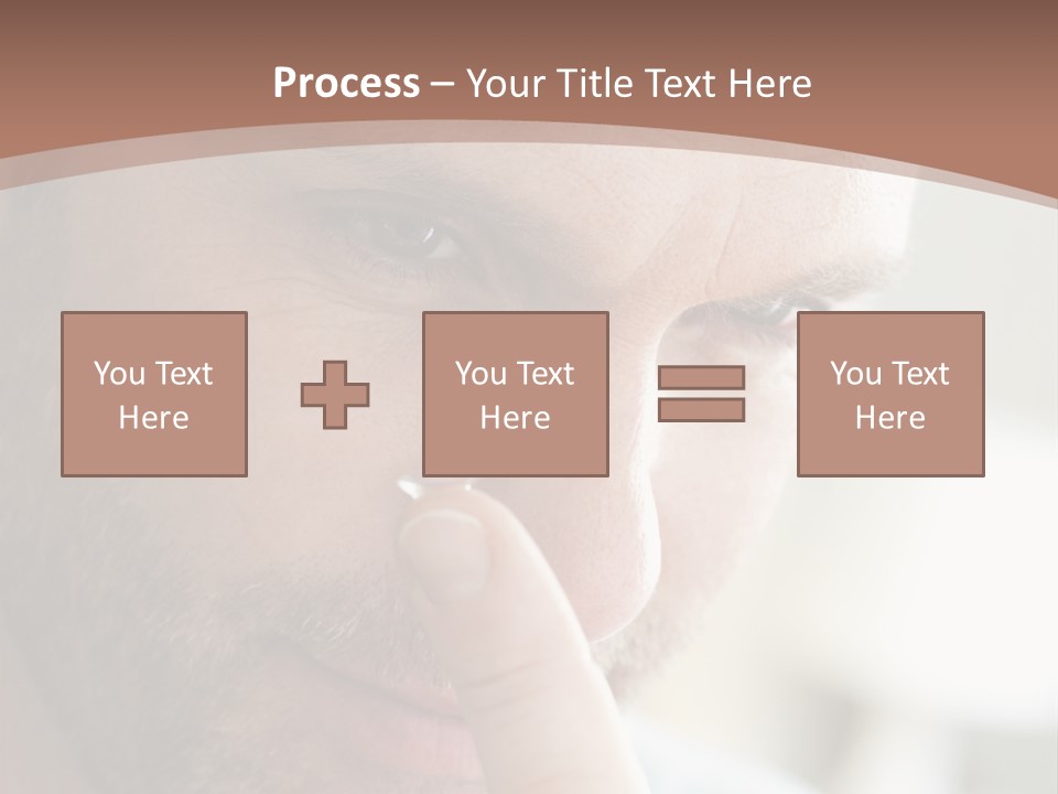 A Man Looking At His Finger Through A Magnifying Glass PowerPoint Template