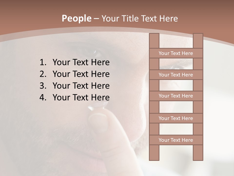 A Man Looking At His Finger Through A Magnifying Glass PowerPoint Template