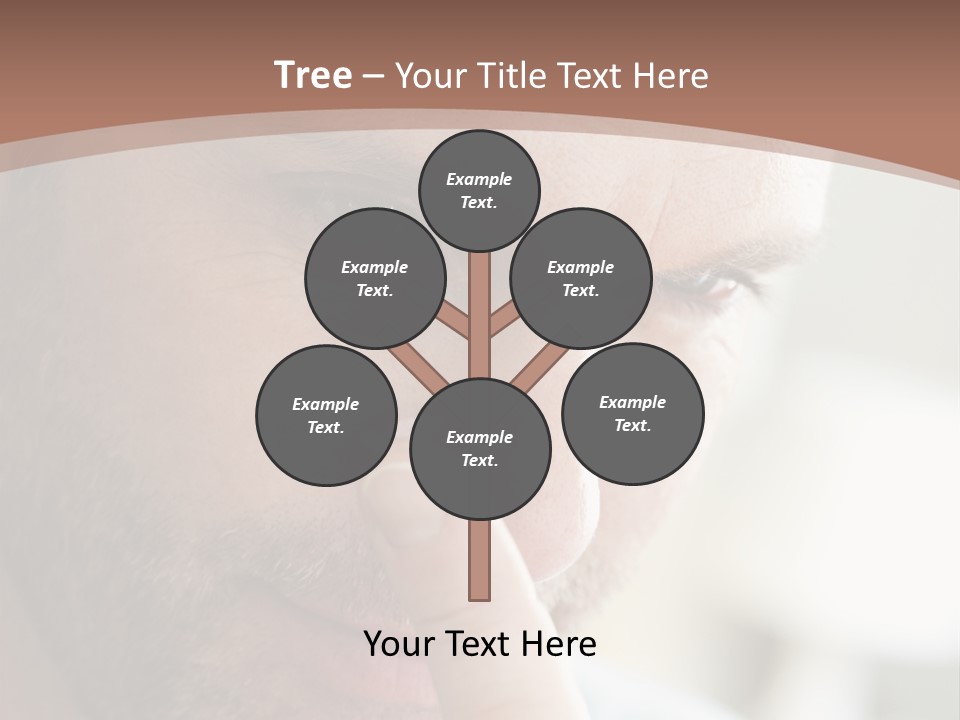 A Man Looking At His Finger Through A Magnifying Glass PowerPoint Template