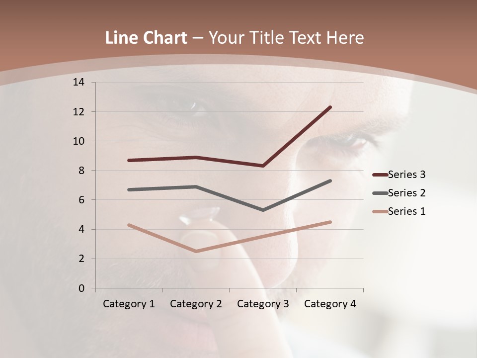 A Man Looking At His Finger Through A Magnifying Glass PowerPoint Template
