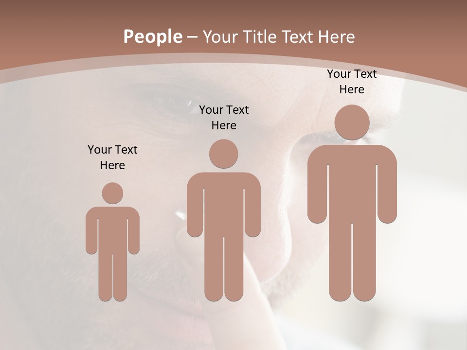 A Man Looking At His Finger Through A Magnifying Glass PowerPoint Template