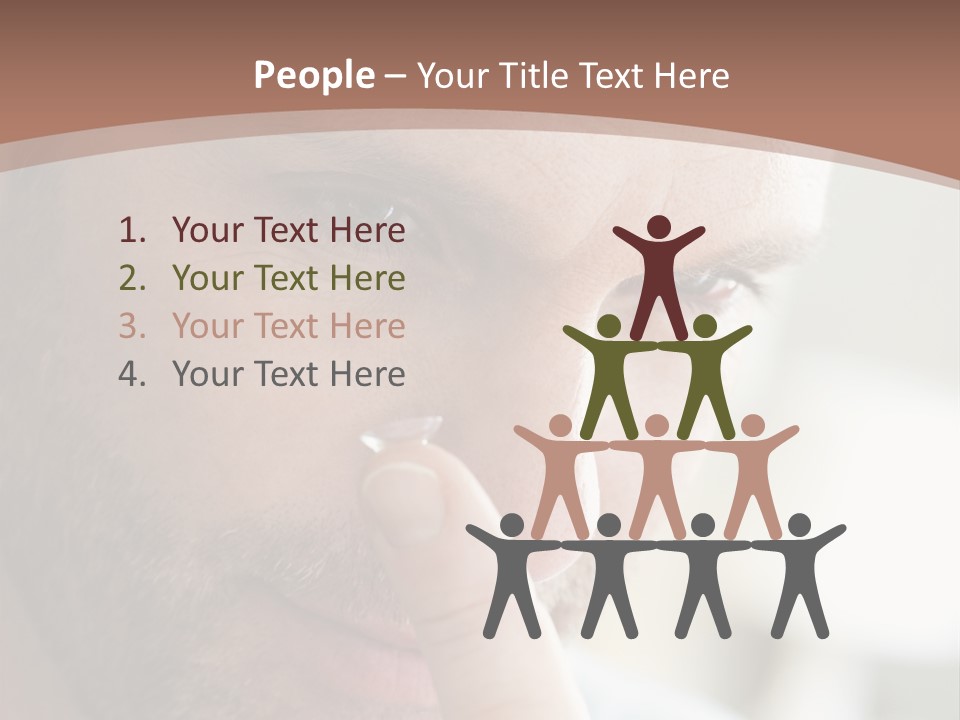 A Man Looking At His Finger Through A Magnifying Glass PowerPoint Template