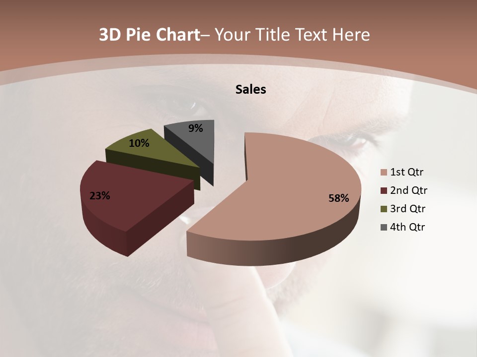 A Man Looking At His Finger Through A Magnifying Glass PowerPoint Template