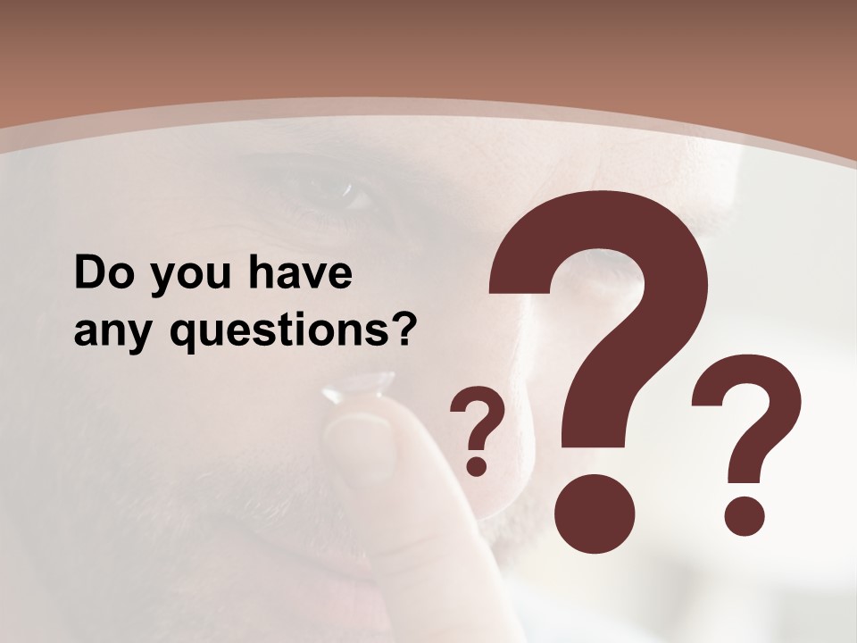 A Man Looking At His Finger Through A Magnifying Glass PowerPoint Template