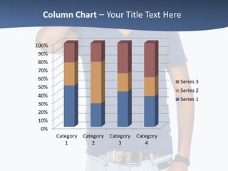 A Man In A Blue Shirt Is Talking On A Cell Phone PowerPoint Template