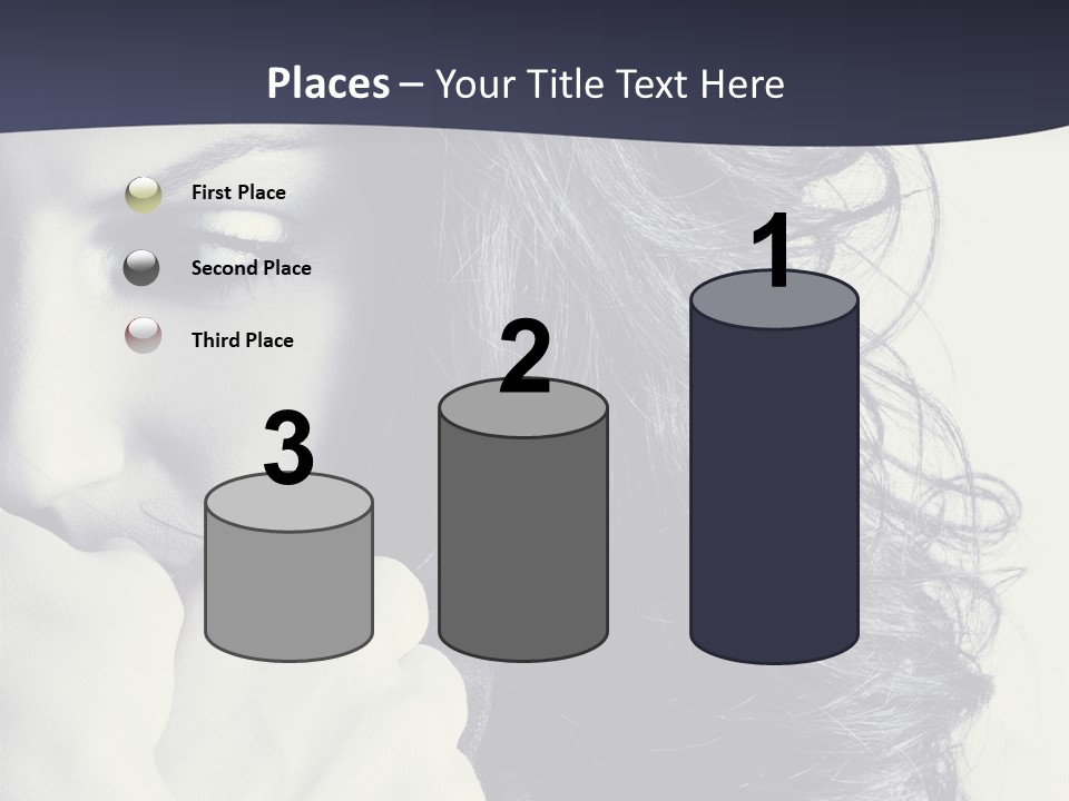 A Woman With Her Hair Blowing In The Wind PowerPoint Template